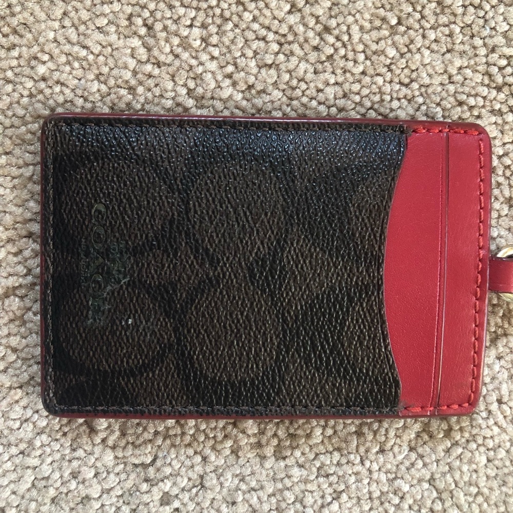 Coach card wallet, around the neck